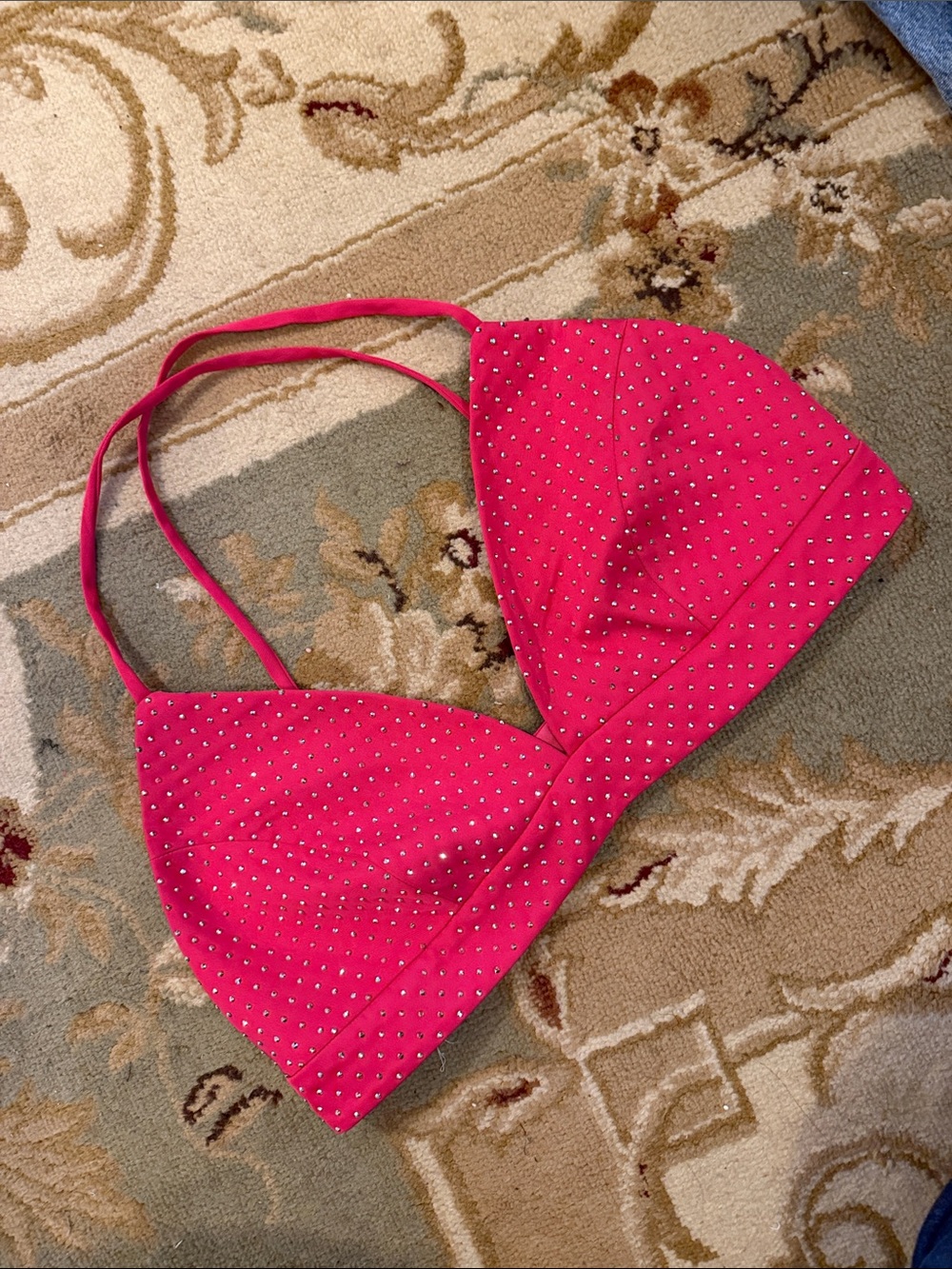 NADINE MERABI Hot Pink Studded Bralette
